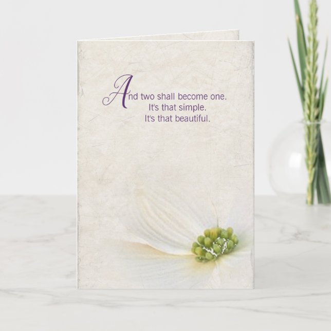 Tarjeta flor cosmos boda (Anverso)