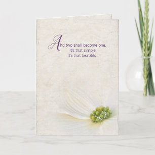 Tarjeta flor cosmos boda