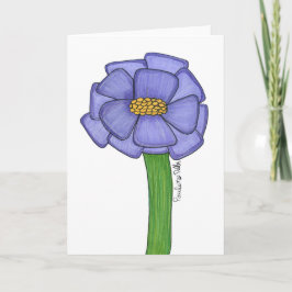 Tarjeta Flor Cuadrada Morada - En Blanco