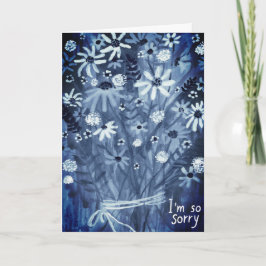 Tarjeta Flor Daisies Bouquet CONDOLENCES azul