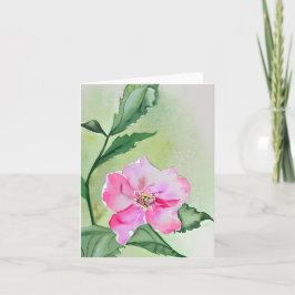 Tarjeta Flor de acuarela rosa personalizable