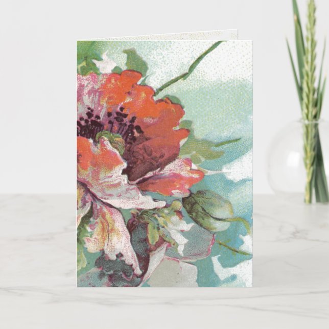 Tarjeta Flor de amapola francesa gracias por tu (Anverso)