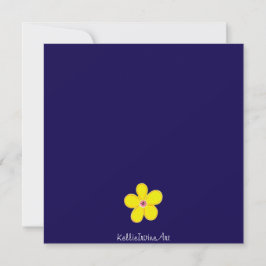 Tarjeta Flor de arte amarillo brillante a rayas de la mari