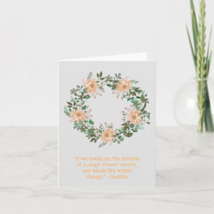 Tarjeta Flor de arveja en blanco Flor floral romántica