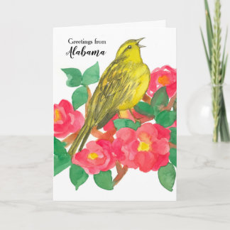 Tarjeta Flor de camello de aves del estado de Alabama Yell