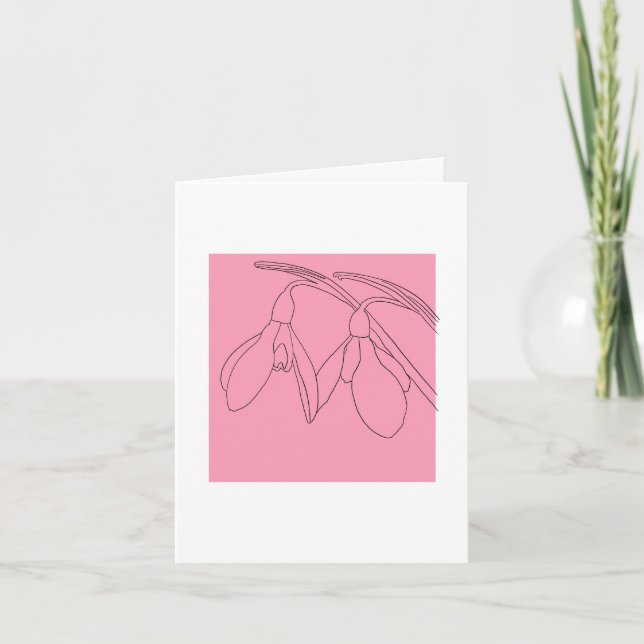 Tarjeta Flor de campanilla rosa y negra  (Anverso)