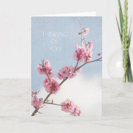 Tarjeta Flor de cerezo en el cielo que piensa en usted