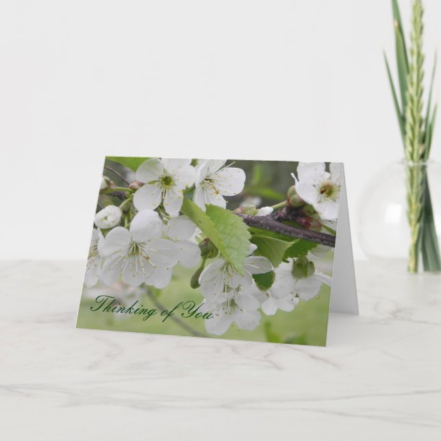 Tarjeta flor de cerezo, pensando en ti (Anverso)