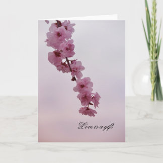 Tarjeta Flor de cerezo rosa