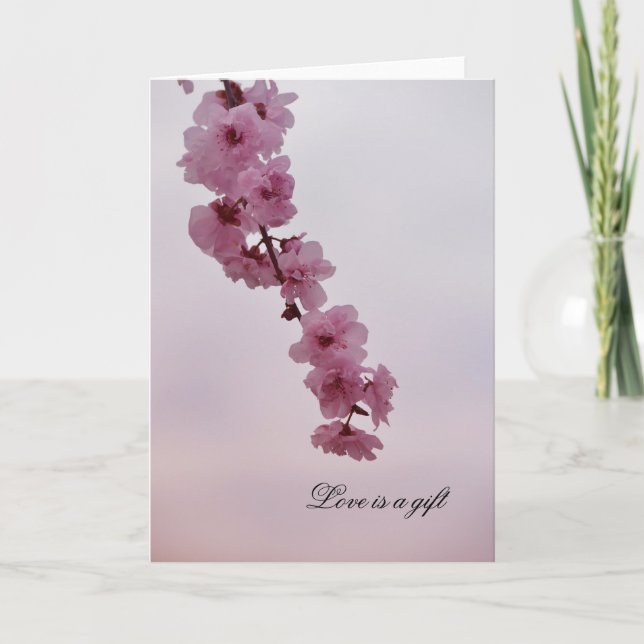Tarjeta Flor de cerezo rosa (Anverso)