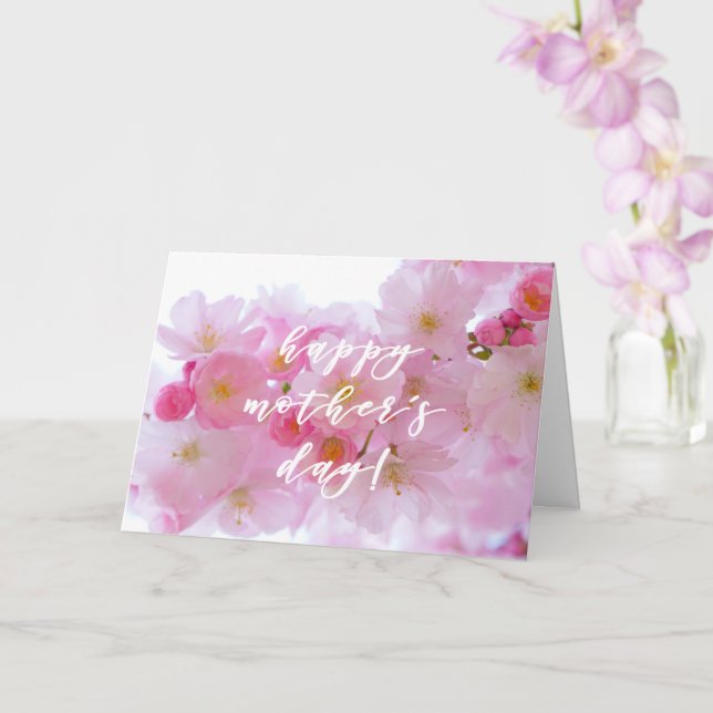 Tarjeta Flor de Cerezo Rosa | Feliz Día de la Madre (Orquídea)