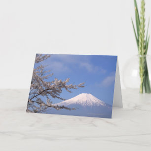 Tarjeta Flor de cerezo y el monte Fuji 2