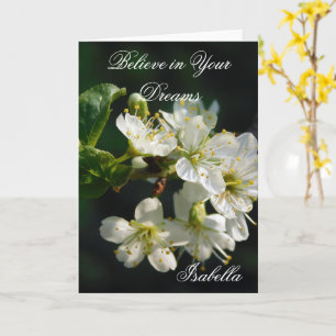 Tarjeta Flor de ciruelo malhumorada   Coche floral de arte