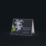 Tarjeta Flor de columbina azul 60 cumpleaños<br><div class="desc">Tarjeta de cumpleaños con una flor de columna azul vintage</div>