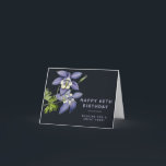 Tarjeta Flor de columbina azul 60 cumpleaños<br><div class="desc">Tarjeta de cumpleaños con una flor de columna azul vintage</div>