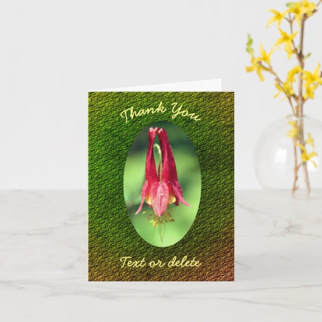 Tarjeta Flor de Columbina Personalizada Gracias (flor amarilla)