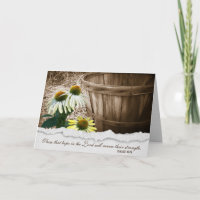 Flor de cono y cesta con verso bíblico