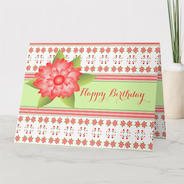 Tarjeta Flor de Coral Naranja (Anverso)