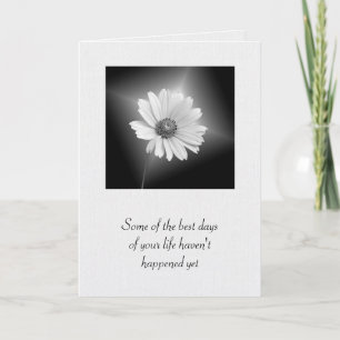 Tarjeta Flor de Cosmos Blancos brillante