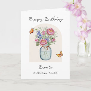 Tarjeta Flor de cumpleaños del mes de julio