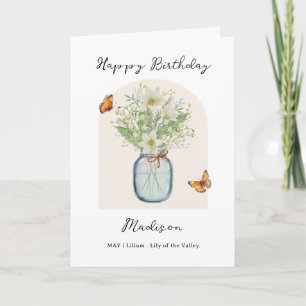 Tarjeta Flor de cumpleaños del mes de mayo