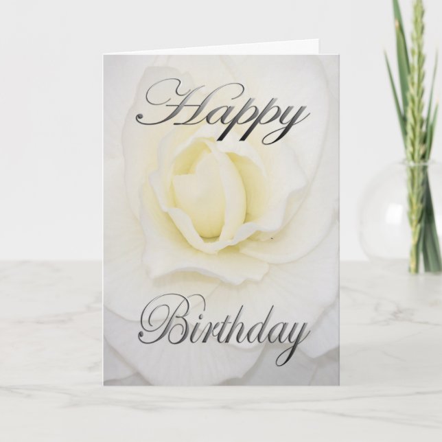 Tarjeta Flor de cumpleaños en blanco (Anverso)