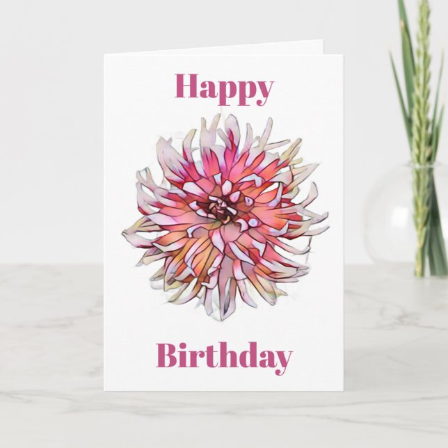 TARJETA FLOR DE DALIA (Anverso)
