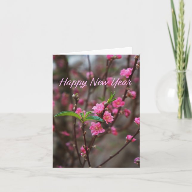 Tarjeta Flor de Durazno Hoa Đào Año Nuevo Xuan At Ty (Anverso)
