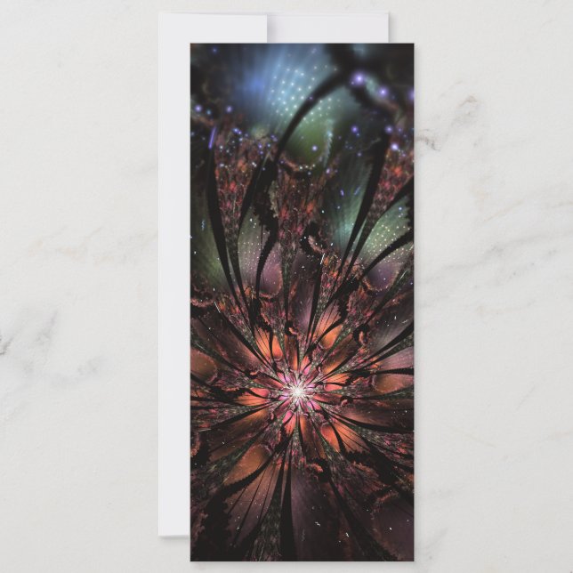 Tarjeta Flor de fantasía fractal suave y delicada (Anverso)