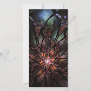Tarjeta Flor de fantasía fractal suave y delicada
