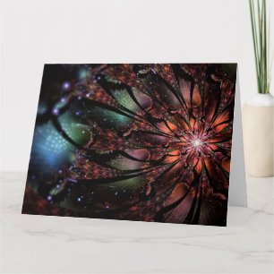 Tarjeta Flor de fantasía fractal suave y delicada