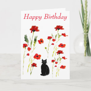 Tarjeta Flor de gato negro de adormidera