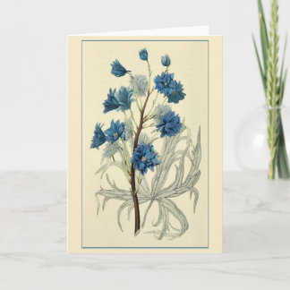 Tarjeta Flor de grano azul vintage