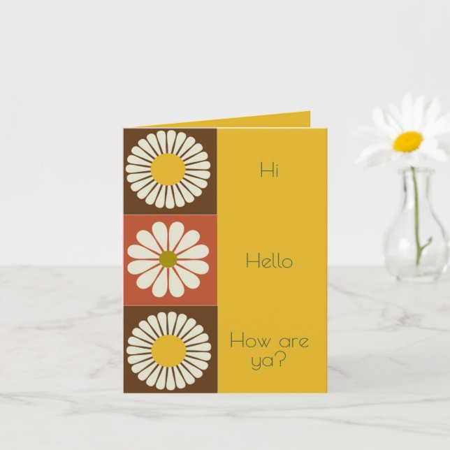 Tarjeta Flor de Hod Negrita Amarillo Blanco Saludo Todos L (Planta pequeña)