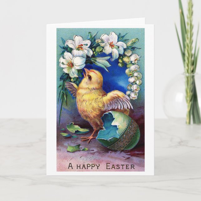Tarjeta Flor de huevo de pollo de Pascua (Anverso)