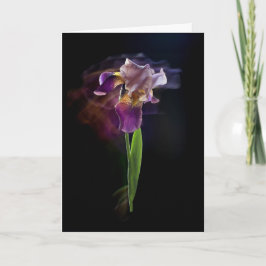 Tarjeta Flor de Iris Abstracta – Arte Floral Elegante