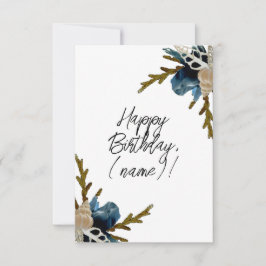 Tarjeta Flor De Iris Costera Elegante Floral Feliz Cumplea