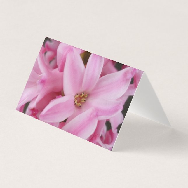 Tarjeta flor de jacinto rosa (Anverso)