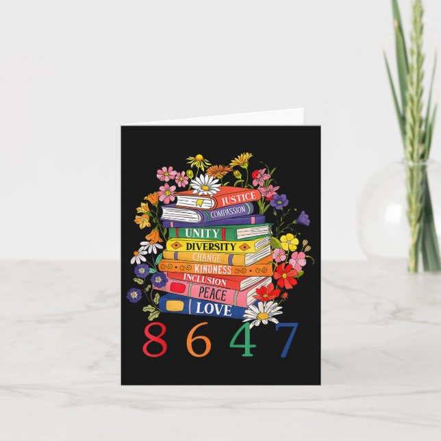 Tarjeta Flor de libro de derechos iguales 8647 mujeres (Anverso)