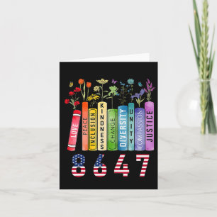Tarjeta Flor de libro de derechos iguales contra mujeres f