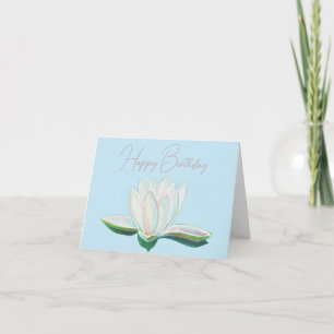 Tarjeta Flor de Loto Blanca Luminosa