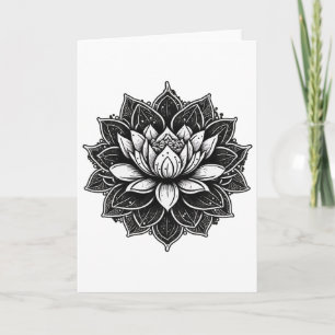Tarjeta Flor de Loto de Meditación de Yoga en Mandala Lotu