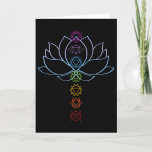 Tarjeta Flor de Loto Espiritual Zen Chakras Alineados Yoga
