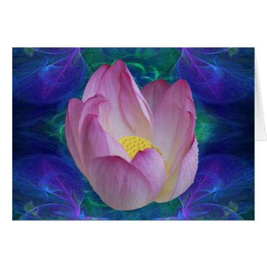 Tarjeta Flor de loto rosada