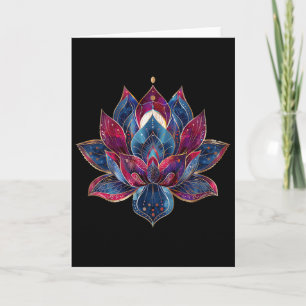 Tarjeta Flor de Loto Vintage Budismo Zen Japonés Yoga _1