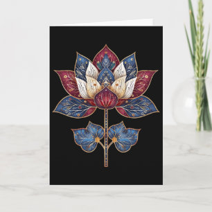 Tarjeta Flor de Loto Vintage Japonés Zen Budista Budismo