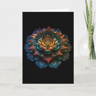 Tarjeta Flor de Loto Yoga Zen Bohemio Namaste Meditación.