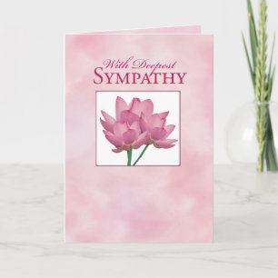 Tarjeta Flor de Lotus rosa de simpatía