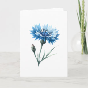 Tarjeta Flor de maíz floreciente con saludo cerrado a tope