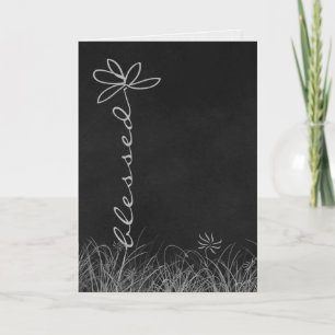 Tarjeta Flor de margarita bendita en pizarra para amigos